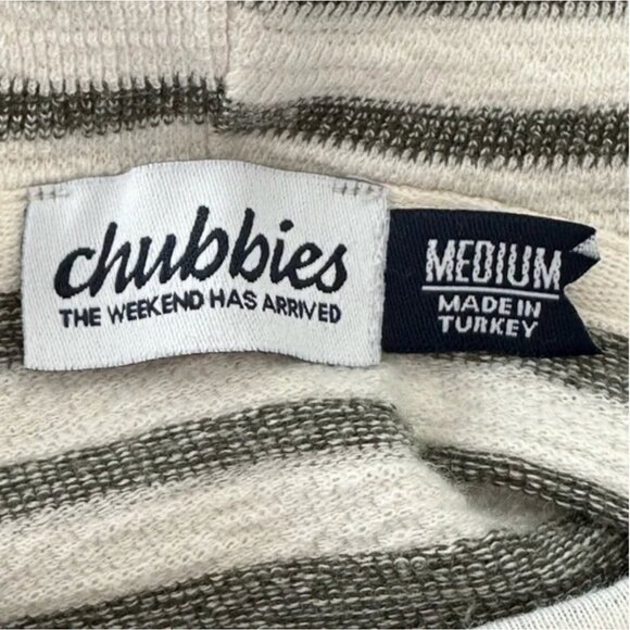 Chubbies Men's Cotton Gray and White Striped Beach Hoodie Size Medium - Picture 3 of 5